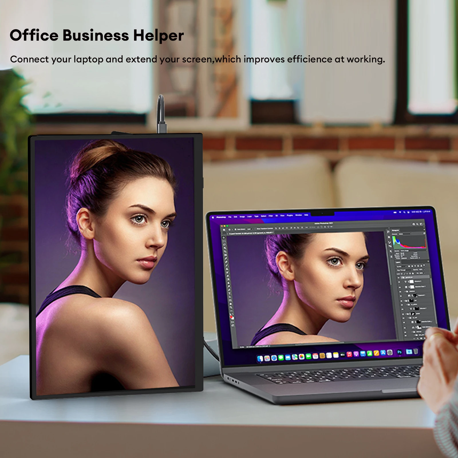 ZEUSLAP 15.6" FHD 100%sRGB 300Nits Ultra thin Back Stand Design Portable Monitor for Phone Gaming Laptop - Image 5