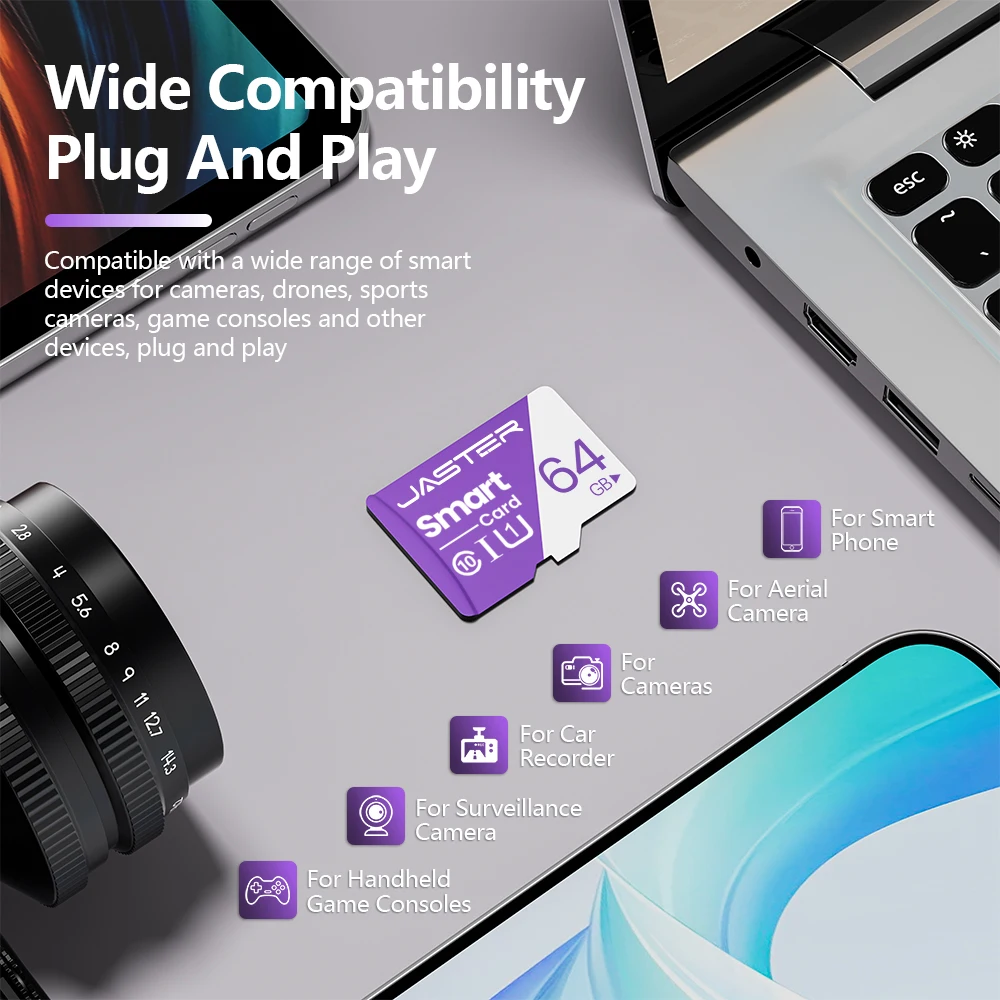 JASTER Original Memory Card 128GB High Capacity Flash Card 64GB Class 10 High Speed Reading TF Card 32GB Purple SD Card 16GB 8G - Image 3